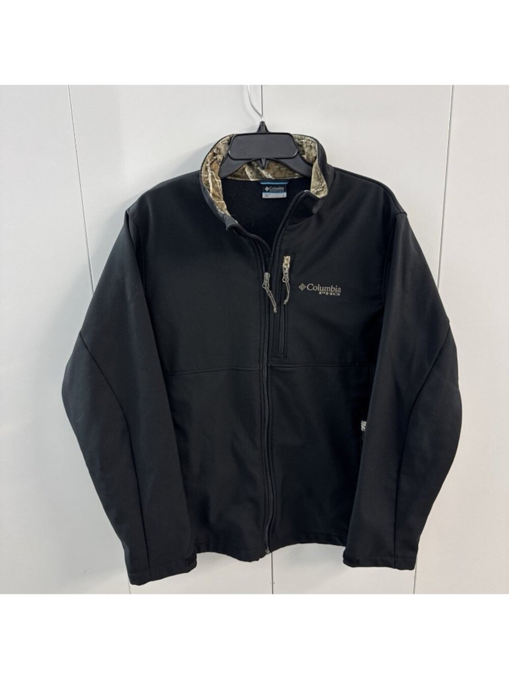 Columbia PHG Performance Hunting Gear Softshell Jacket Large Black Camo Lining